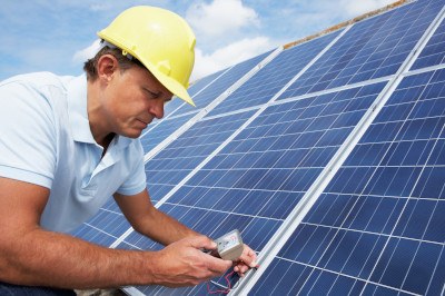 Leistungsmessung Solar-Panel.